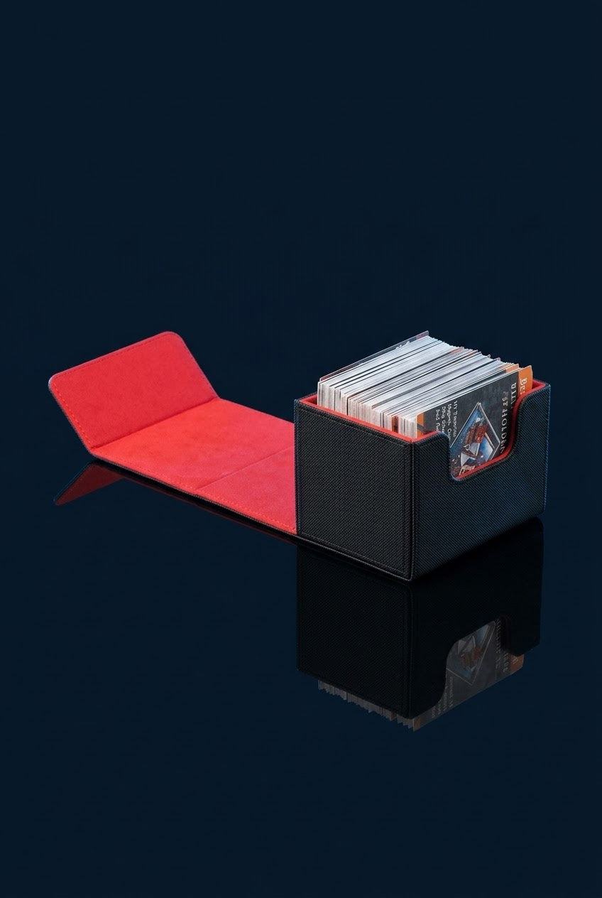PU Leather Card Storage Box with Magnetic Closure